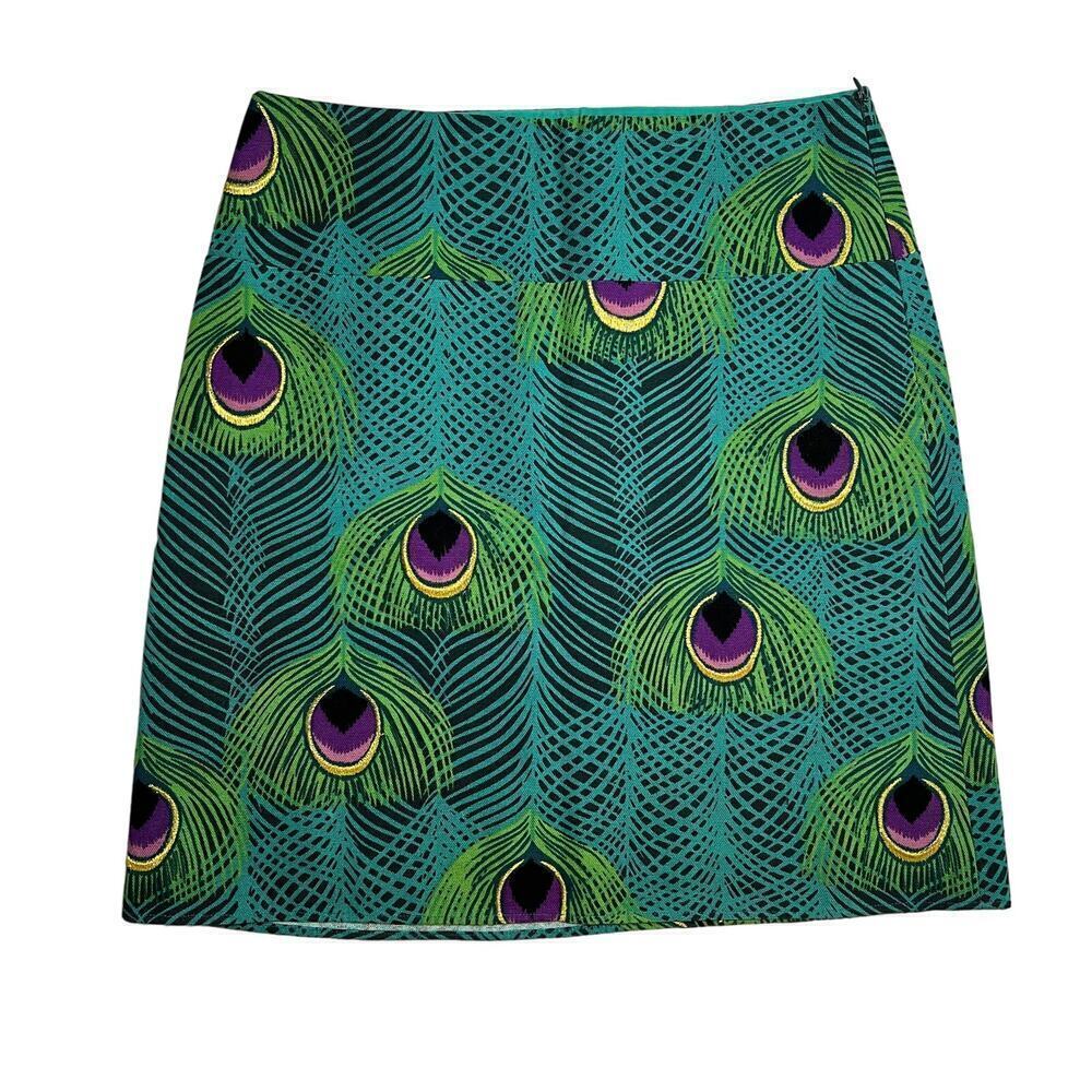 Sevier Skirts Custom Designed Peacock A-Line Skirt Size 27” Waist Fully Lined
